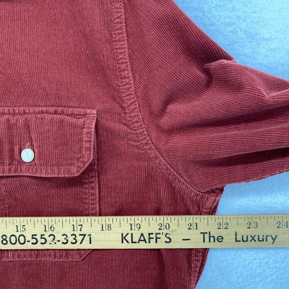 AG Shirt Mens M ADRIANO GOLDSCHMIED Corduroy Button Up 100% Cotton Utility Red - Picture 12 of 14